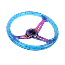 Load image into Gallery viewer, Brand New JDM Ralliart Universal 6-Hole 350mm Deep Dish Vip Blue Crystal Bubble Neo Spoke Steering Wheel