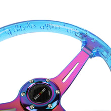 Load image into Gallery viewer, Brand New JDM Ralliart Universal 6-Hole 350mm Deep Dish Vip Blue Crystal Bubble Neo Spoke Steering Wheel