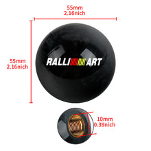 Load image into Gallery viewer, Brand New Universal Ralliart JDM Black Pearl 54mm Round Ball SHIFT KNOB M8 M10 M12