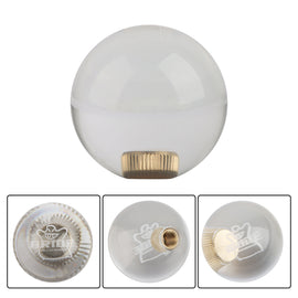 BRAND NEW Universal BRIDE Crystal Glass Round Ball Transparent Manual Gear Shift Knob M8 M10 M12
