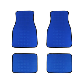 Brand New 4PCS UNIVERSAL BRIDE BLUE Racing Fabric Car Floor Mats Interior Carpets