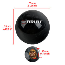 Brand New Universal Bride JDM Black Pearl 54mm Round Ball SHIFT KNOB M8 M10 M12