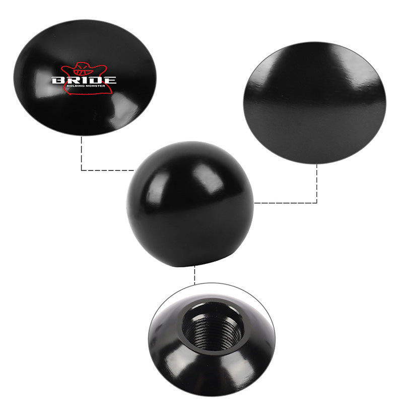 BRAND NEW UNIVERSAL BRIDE JDM Aluminum Black Round Ball Manual Gear Stick Shift Knob Universal M8 M10 M12