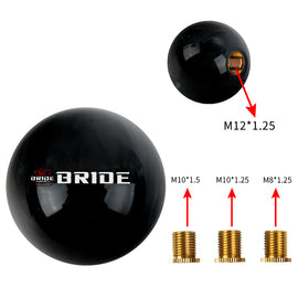 Brand New Universal Bride JDM Black Pearl 54mm Round Ball SHIFT KNOB M8 M10 M12