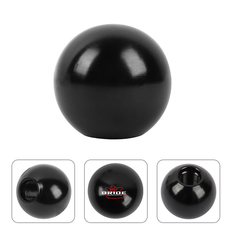 BRAND NEW UNIVERSAL BRIDE JDM Aluminum Black Round Ball Manual Gear Stick Shift Knob Universal M8 M10 M12