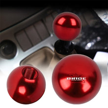 Load image into Gallery viewer, BRAND NEW UNIVERSAL BRIDE JDM Aluminum Red Round Ball Manual Gear Stick Shift Knob Universal M8 M10 M12