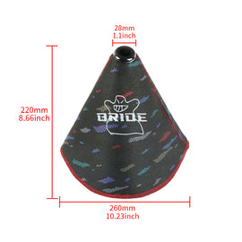 BRAND NEW UNIVERSAL JDM BLACK BRIDE Style Shift Knob Shifter Boot Cover Red Stitch AT/MT Universal