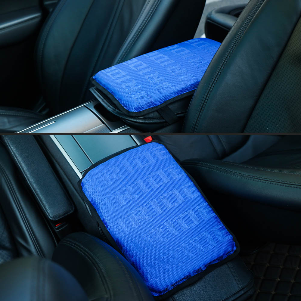 BRAND NEW BRIDE Gradation Fabric Car Armrest Pad Cover Center Console Box Cushion Mat Blue