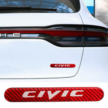 Load image into Gallery viewer, Brand New 1PCS CIVIC Real Carbon Fiber Red Car Trunk Side Fenders Door Badge Scratch Guard Sticker