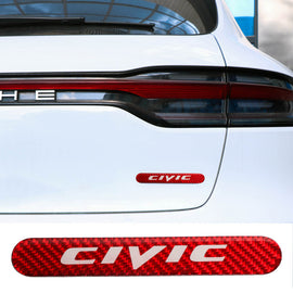 Brand New 1PCS CIVIC Real Carbon Fiber Red Car Trunk Side Fenders Door Badge Scratch Guard Sticker