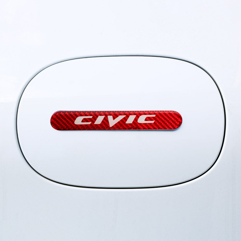 Brand New 8PCS CIVIC Real Carbon Fiber Red Car Trunk Side Fenders Door Badge Scratch Guard Sticker