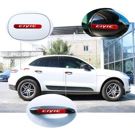 Brand New 4PCS CIVIC Real Carbon Fiber Red Car Trunk Side Fenders Door Badge Scratch Guard Sticker
