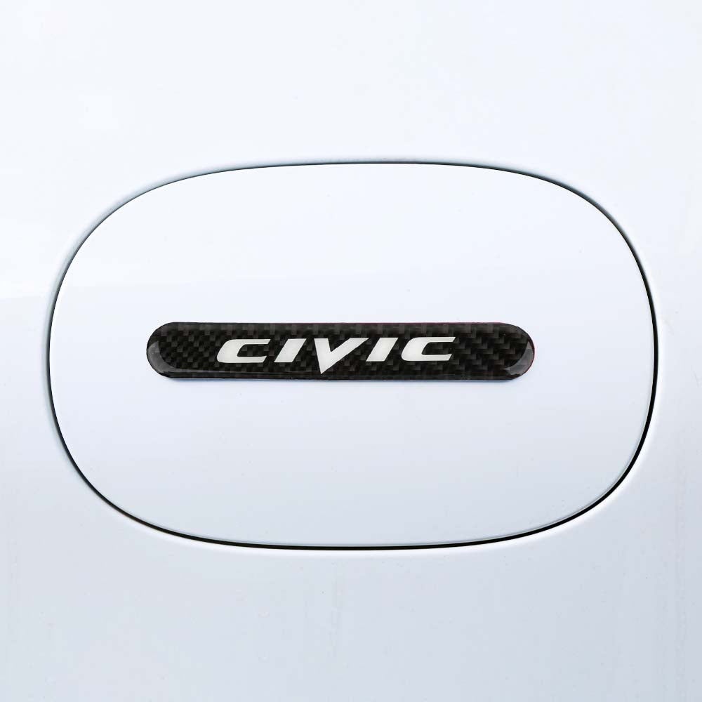 Brand New 1PCS CIVIC Real Carbon Fiber Black Car Trunk Side Fenders Door Badge Scratch Guard Sticker