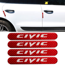 Load image into Gallery viewer, Brand New 4PCS CIVIC Real Carbon Fiber Red Car Trunk Side Fenders Door Badge Scratch Guard Sticker