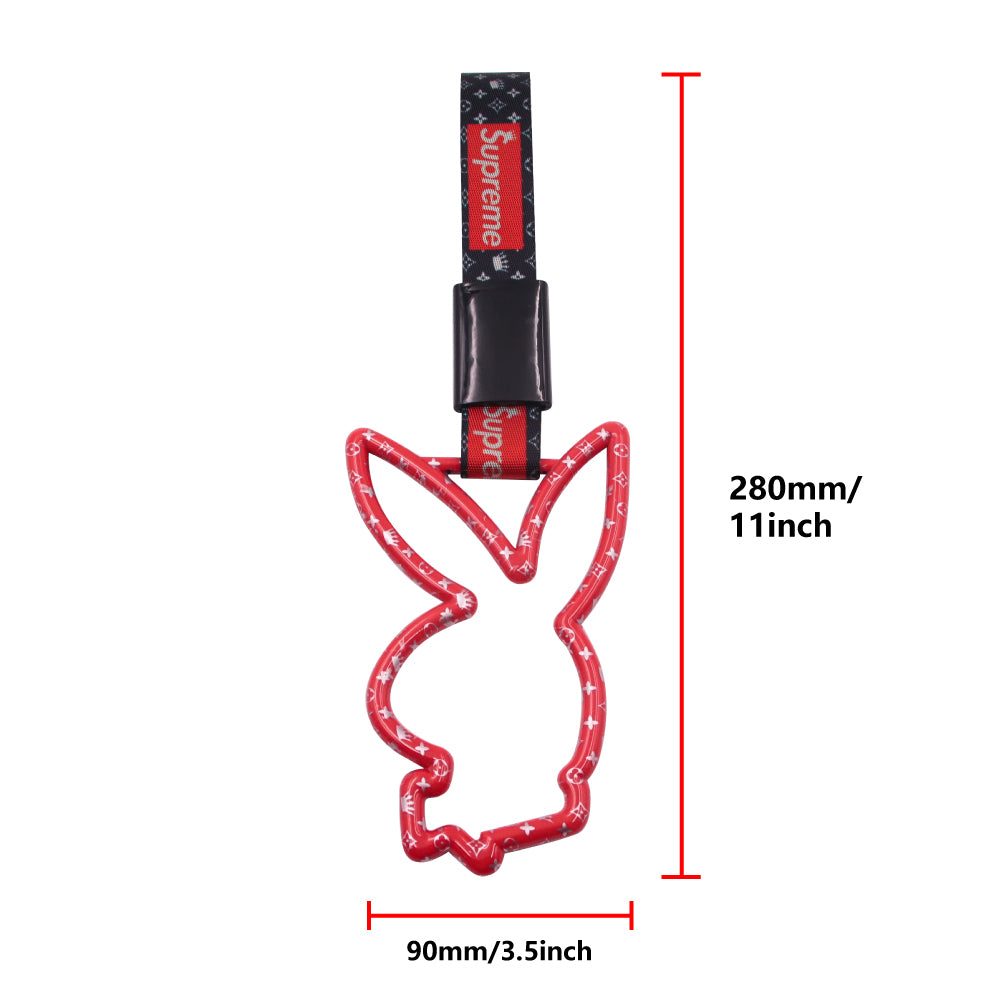 Brand New Supreme Playboy Bunny Shaped Red JDM TSURIKAWA Subway Bus Handle Strap Charm Drift