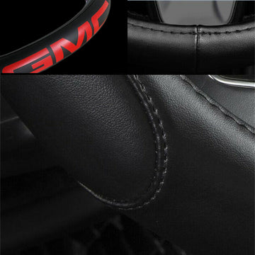 Brand New Universal GMC Black PVC Leather Steering Wheel Cover 14.5"-15.5" Inches