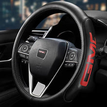Load image into Gallery viewer, Brand New Universal GMC Black PVC Leather Steering Wheel Cover 14.5&quot;-15.5&quot; Inches