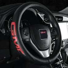 Load image into Gallery viewer, Brand New Universal GMC Black PVC Leather Steering Wheel Cover 14.5&quot;-15.5&quot; Inches
