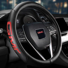 Load image into Gallery viewer, Brand New Universal GMC Black PVC Leather Steering Wheel Cover 14.5&quot;-15.5&quot; Inches