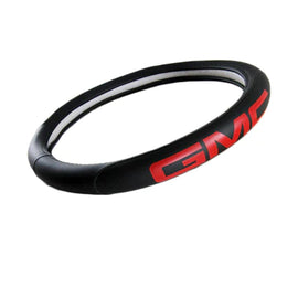Brand New Universal GMC Black PVC Leather Steering Wheel Cover 14.5