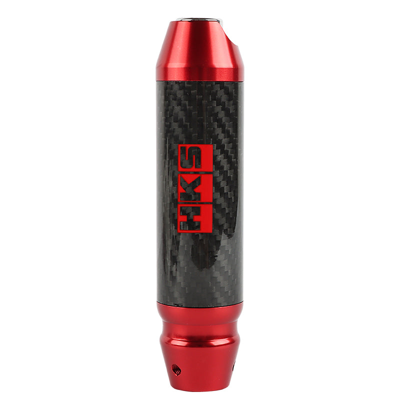 Brand New HKS Universal Real Carbon Fiber Red Aluminum Automatic Transmission Racing Gear Shift Knob