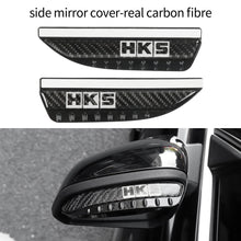 Load image into Gallery viewer, Brand New 2PCS Universal HKS Carbon Fiber Rear View Side Mirror Visor Shade Rain Shield Water Guard