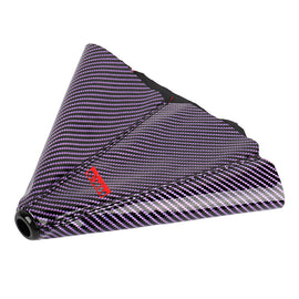 Brand New Universal HKS Carbon Fiber Purple Leather PVC Style Black Stitch Leather Gear Manual Shifter Shift Knob Boot