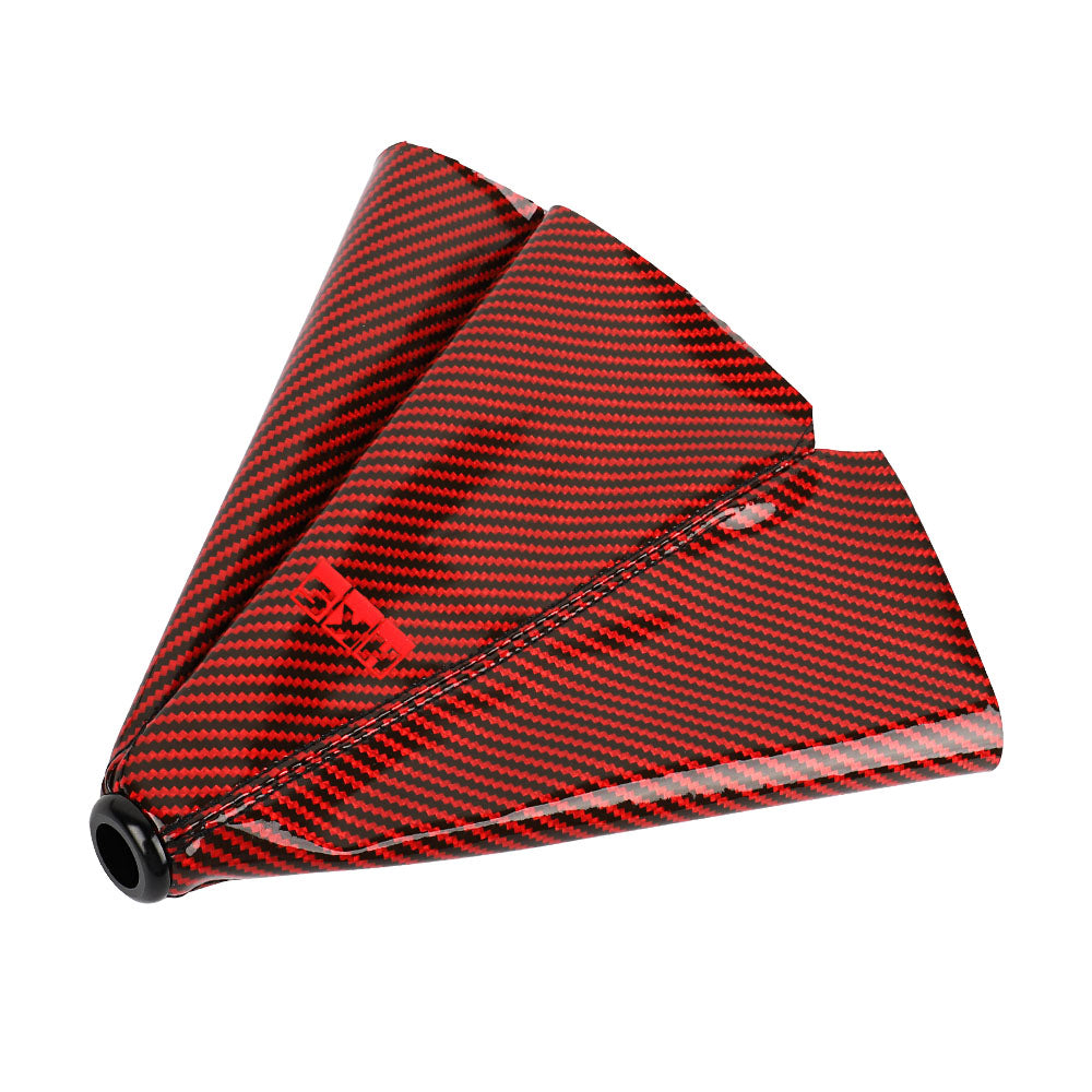 Brand New Universal HKS Carbon Fiber Red Leather PVC Style Black Stitch Leather Gear Manual Shifter Shift Knob Boot