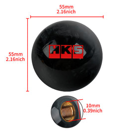 Brand New Universal HKS JDM Black Pearl 54mm Round Ball SHIFT KNOB M8 M10 M12