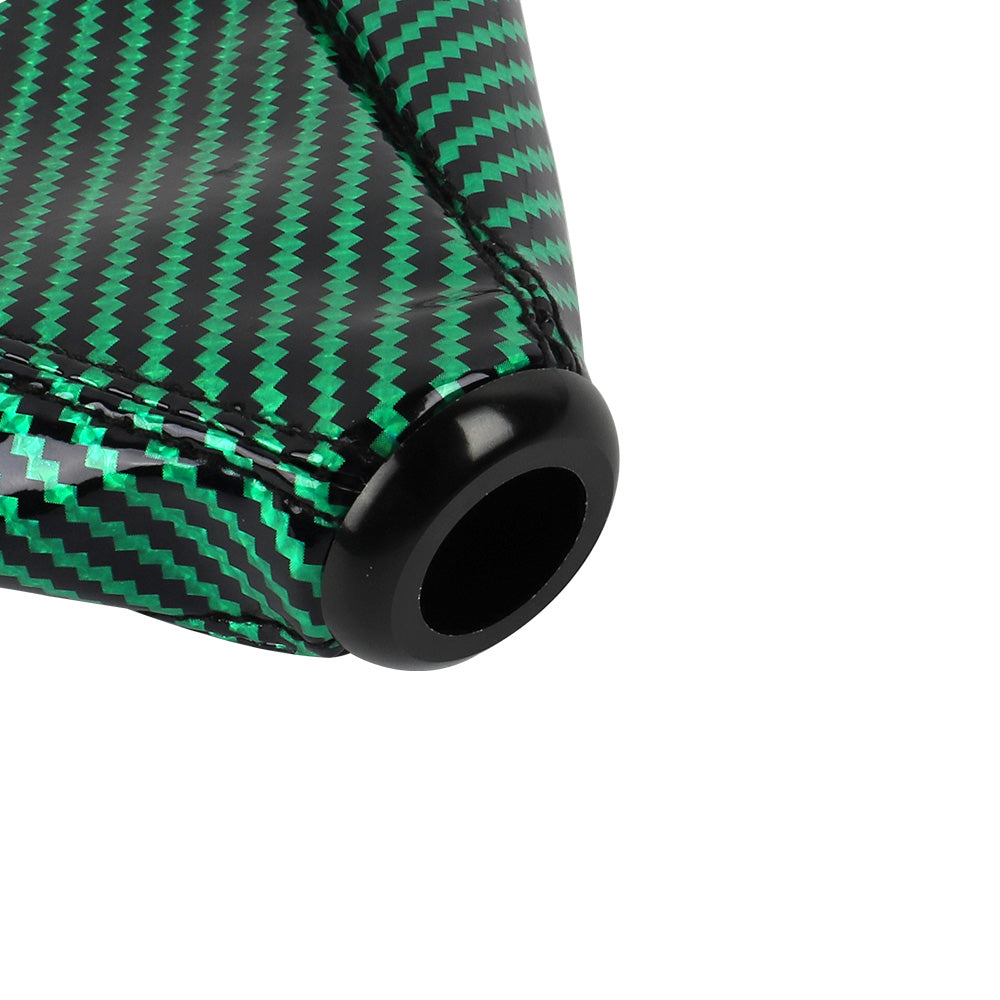 Brand New Universal HKS Carbon Fiber Leather PVC Style Green Stitch Leather Gear Manual Shifter Shift Knob Boot