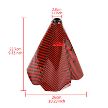 Load image into Gallery viewer, Brand New Universal HKS Carbon Fiber Red Leather PVC Style Black Stitch Leather Gear Manual Shifter Shift Knob Boot