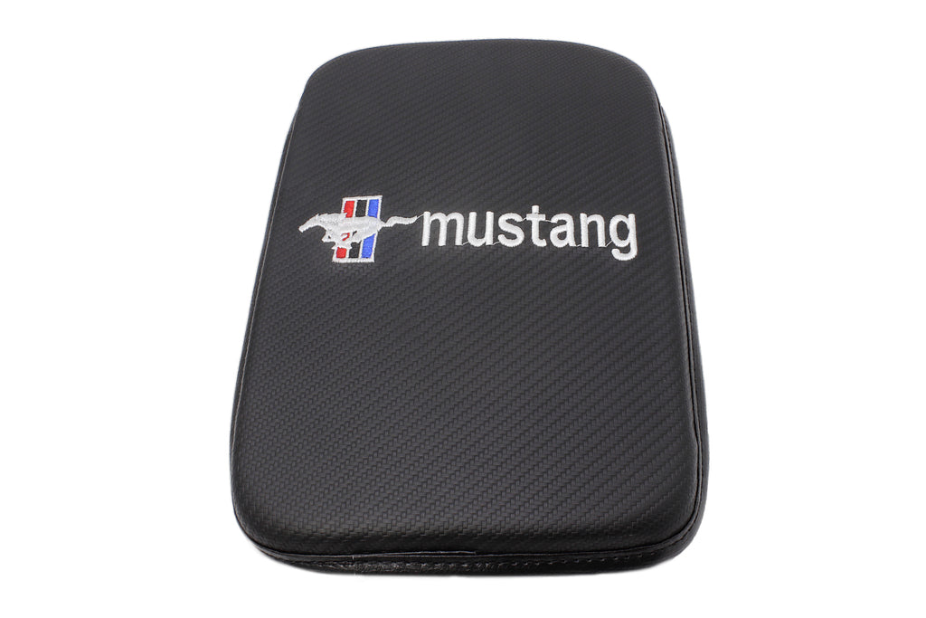 BRAND NEW UNIVERSAL Mustang Car Center Console Armrest Cushion Mat Pad Cover Embroidery