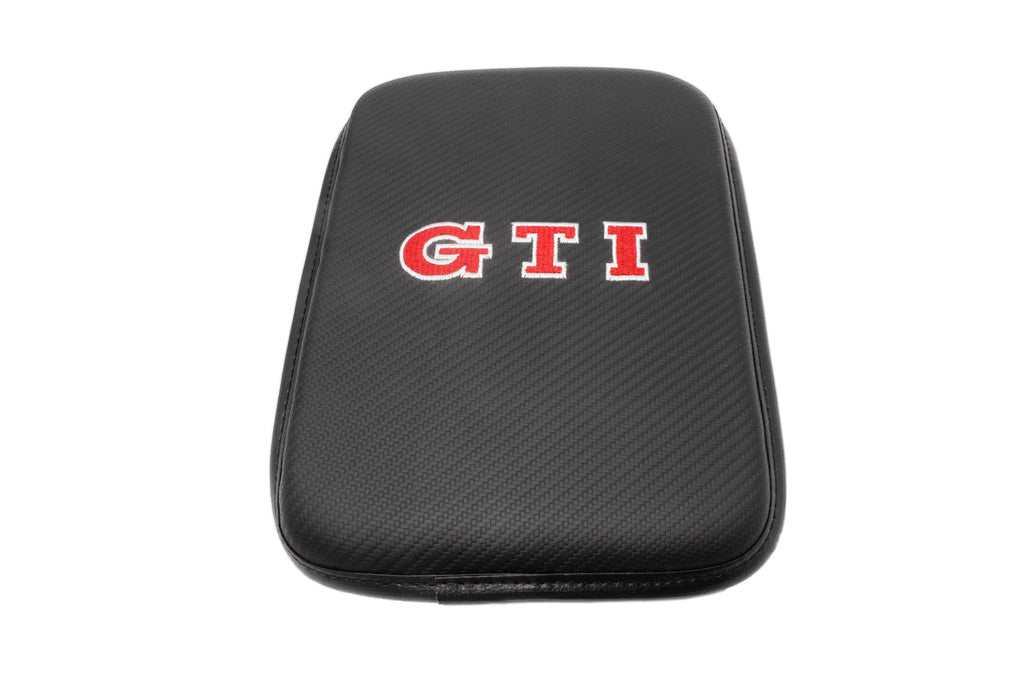 BRAND NEW UNIVERSAL VOLKSWAGEN GTI Car Center Console Armrest Cushion Mat Pad Cover Embroidery