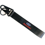 BRAND New JDM Ford Racing Black Keychain Metal key Ring Hook Strap Lanyard Universal