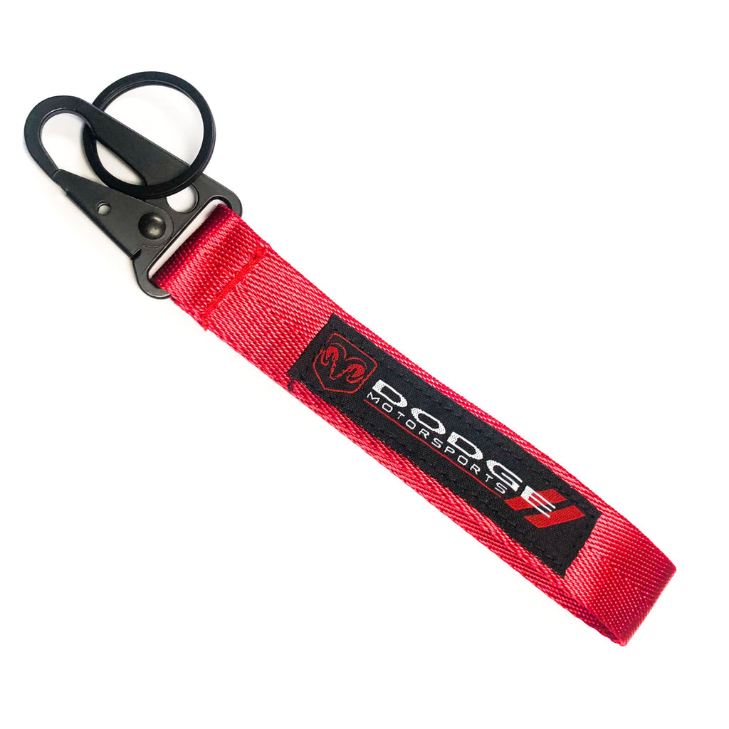 BRAND New JDM Dodge Red Racing Keychain Metal key Ring Hook Strap Lanyard Universal