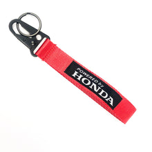 Load image into Gallery viewer, BRAND New JDM Powered By Honda Red Racing Keychain Metal key Ring Hook Strap Lanyard Universal