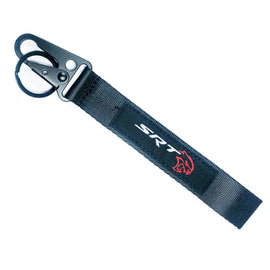 BRAND New JDM SRT Black Racing Keychain Metal key Ring Hook Strap Lanyard Universal