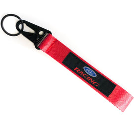 BRAND New JDM Ford Racing Red Keychain Metal key Ring Hook Strap Lanyard Universal