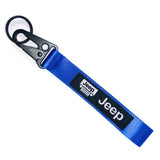 BRAND New JDM JEEP Blue Keychain Metal key Ring Hook Strap Lanyard Universal
