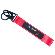 Load image into Gallery viewer, BRAND New JDM SRT Red Racing Keychain Metal key Ring Hook Strap Lanyard Universal