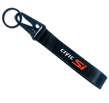 Load image into Gallery viewer, BRAND New JDM Honda Civic Si Black Racing Keychain Metal key Ring Hook Strap Lanyard Universal