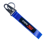 BRAND New JDM Honda Civic Si Blue Racing Keychain Metal key Ring Hook Strap Lanyard Universal