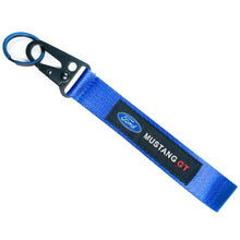Load image into Gallery viewer, BRAND New JDM Mustang GT Blue Keychain Metal key Ring Hook Strap Lanyard Universal