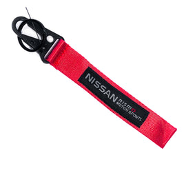 BRAND New JDM Nissan Red Racing Keychain Metal key Ring Hook Strap Lanyard Universal