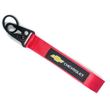 Load image into Gallery viewer, BRAND New JDM Chevrolet Red Racing Keychain Metal key Ring Hook Strap Lanyard Universal