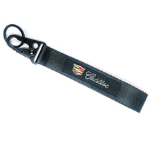 Load image into Gallery viewer, BRAND New JDM Cadillac Leaf Black Racing Keychain Metal key Ring Hook Strap Lanyard Universal