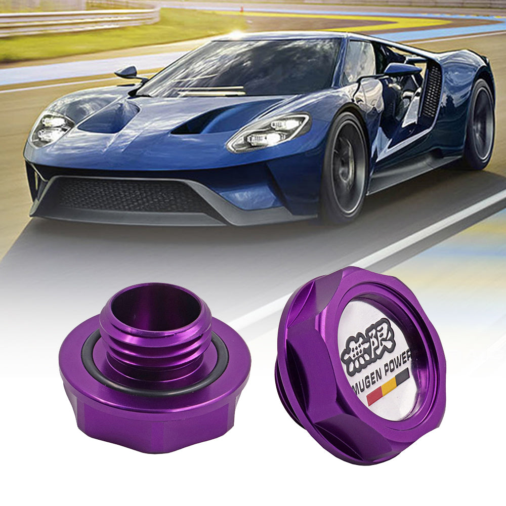 Brand New Jdm Mugen Emblem Brushed Purple Engine Oil Filler Cap Badge For Honda / Acura