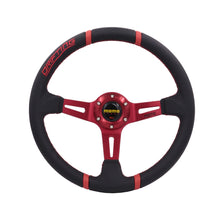 Load image into Gallery viewer, Brand New 350mm 14&quot; Deep Dish Racing Momo Black Steering Wheel PVC Leather Red Spoke