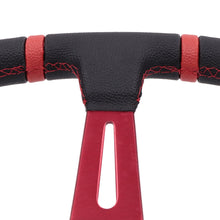 Load image into Gallery viewer, Brand New 350mm 14&quot; Deep Dish Racing Momo Black Steering Wheel PVC Leather Red Spoke