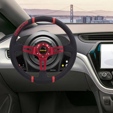 Load image into Gallery viewer, Brand New 350mm 14&quot; Deep Dish Racing Momo Black Steering Wheel PVC Leather Red Spoke